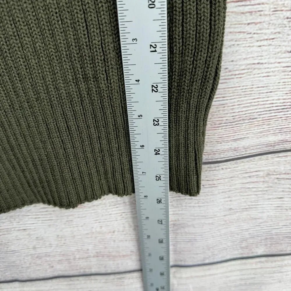 Vintage SEBO Knitwear Army Wool Commando Military Sweater Mens 40 Green Rib Knit